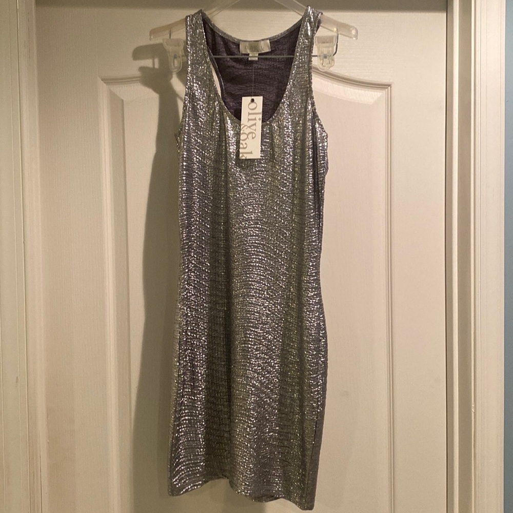 Metallic silver dress